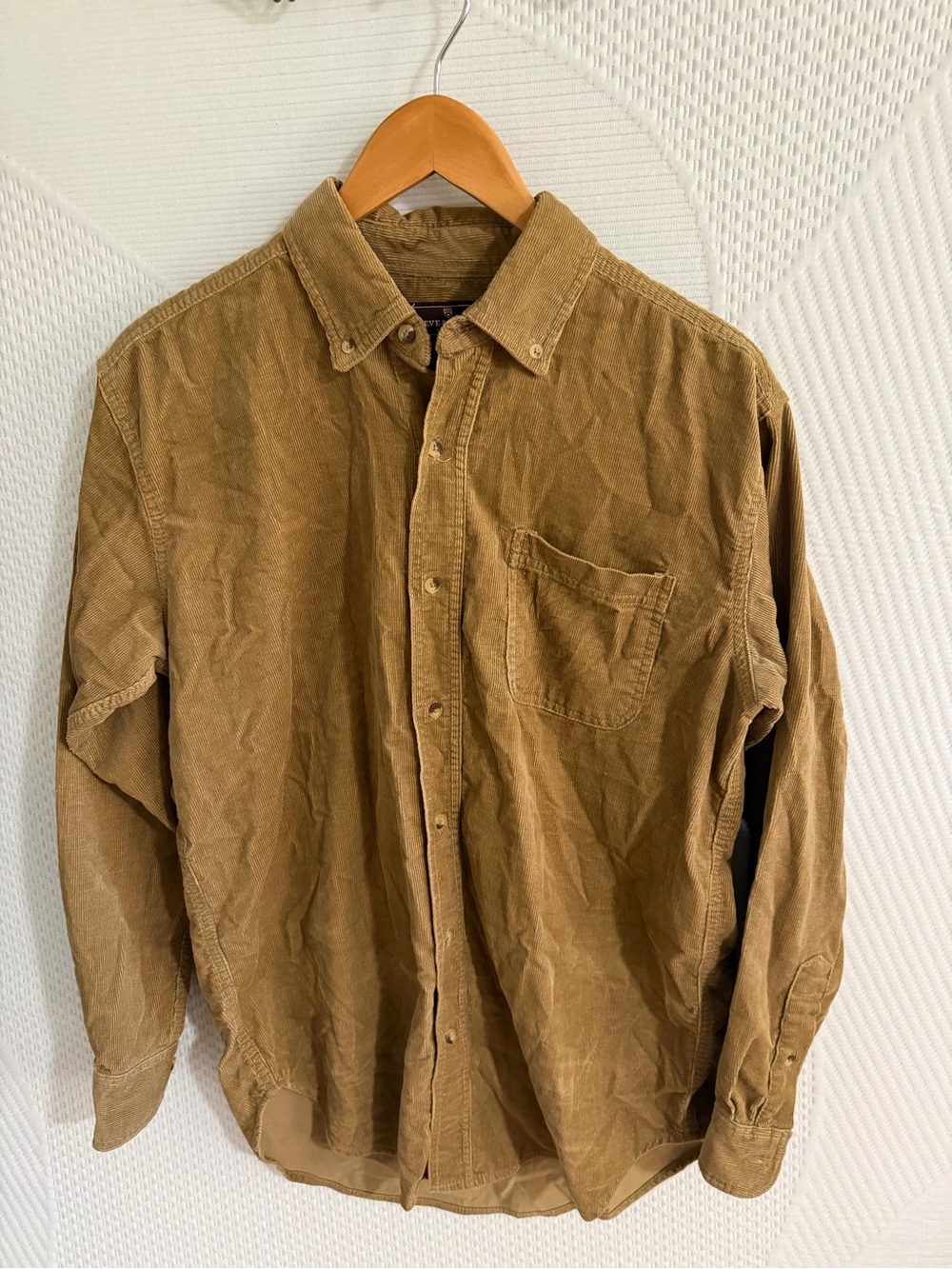 Steve & Barry's Men's Corduroy Button-Down Shirt - Tan/Brown
